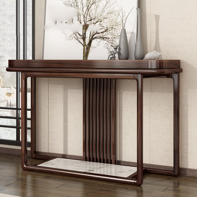 Rectangle Contemporary Console Table Brown Console Sofa Table for Hall