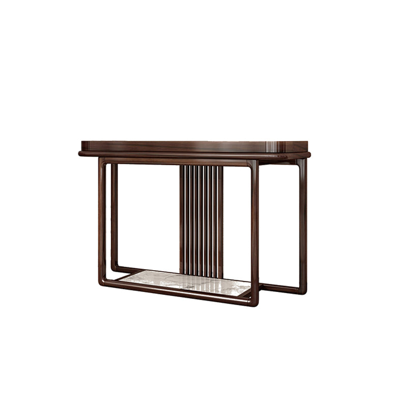 Rectangle Contemporary Console Table Brown Console Sofa Table for Hall