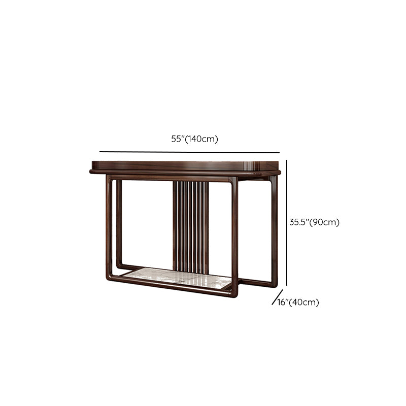 Rectangle Contemporary Console Table Brown Console Sofa Table for Hall