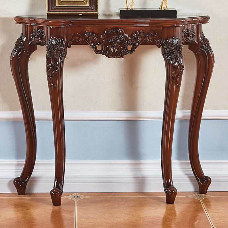 Free Form Shape Contemporary Console Table Console Sofa Table in Brown