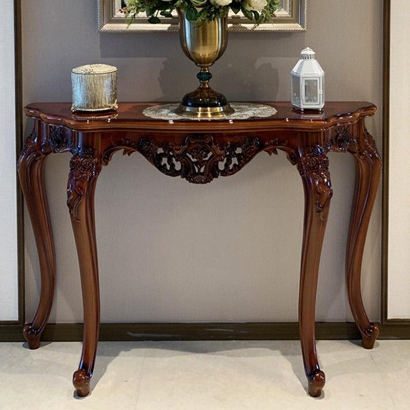 Free Form Shape Contemporary Console Table Console Sofa Table in Brown