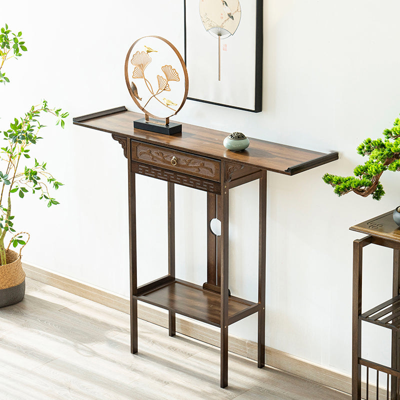 Rectangle Shape Console Table Wood Console Sofa Table in Brown