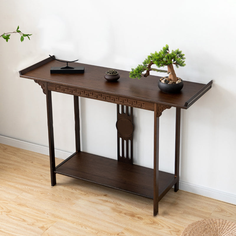 Rectangle Shape Console Table Wood Console Sofa Table in Brown