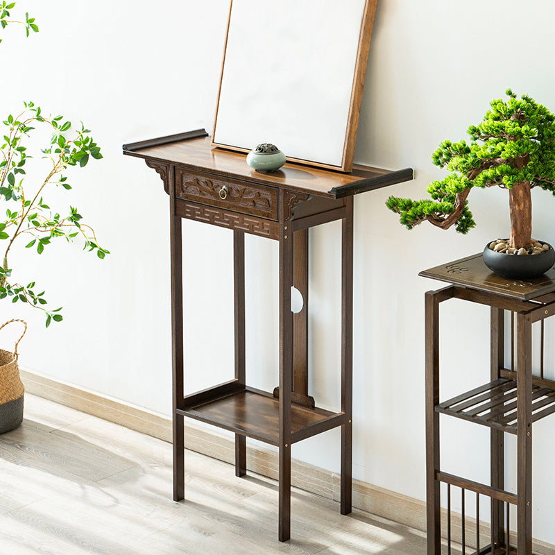 Rectangle Shape Console Table Wood Console Sofa Table in Brown