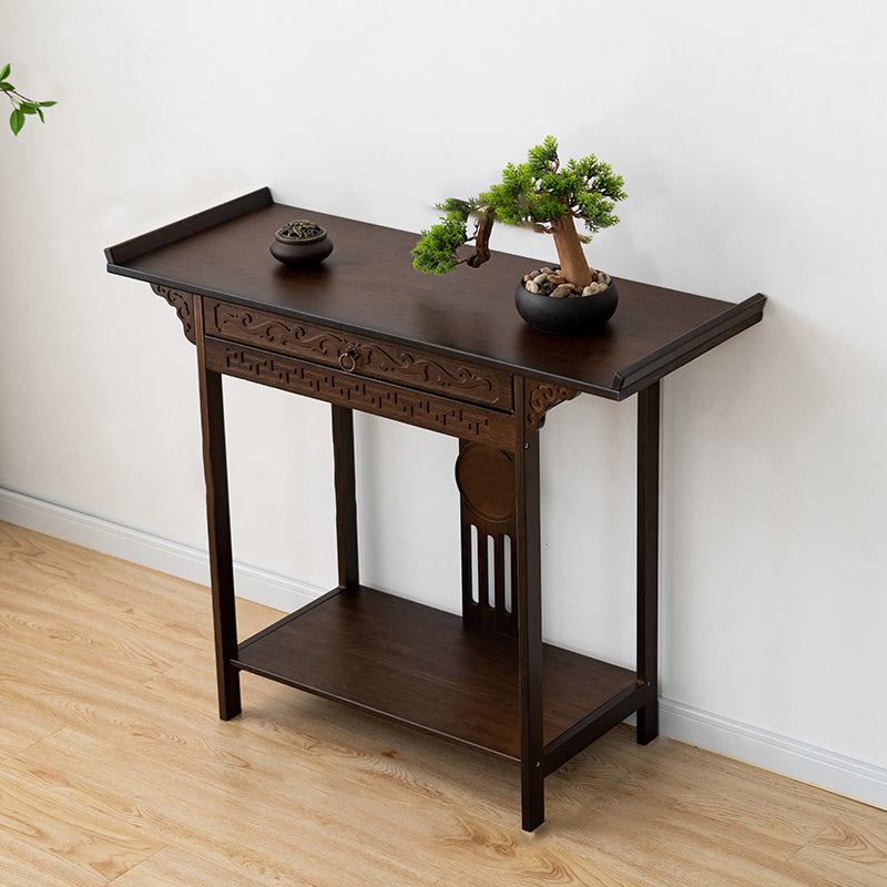 Rectangle Shape Console Table Wood Console Sofa Table in Brown