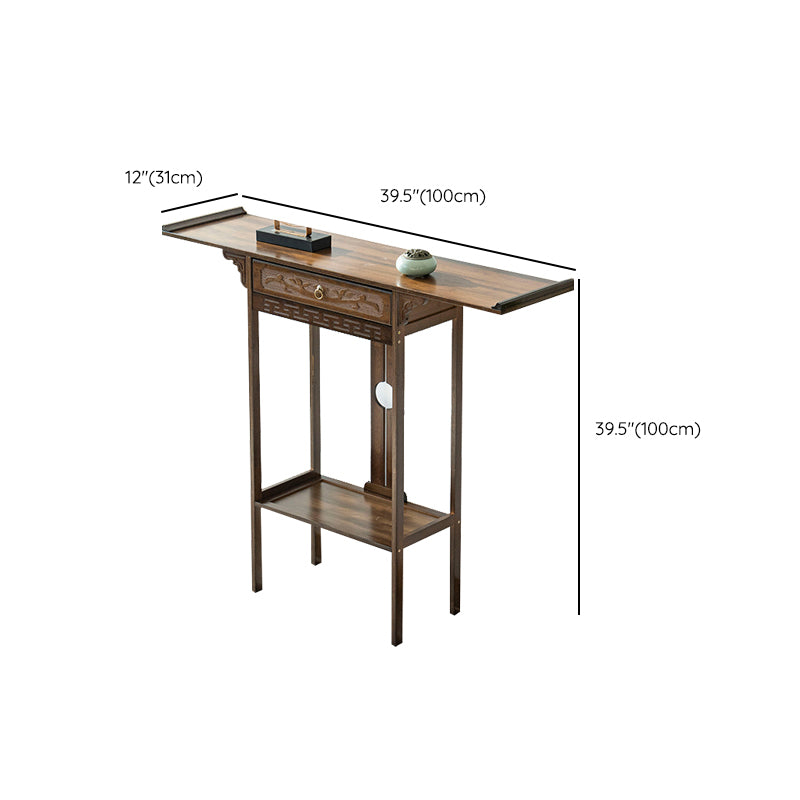Rectangle Shape Console Table Wood Console Sofa Table in Brown