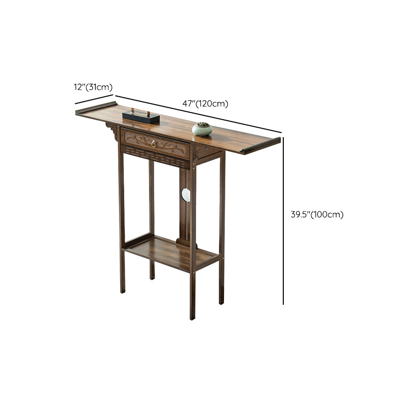 Rectangle Shape Console Table Wood Console Sofa Table in Brown