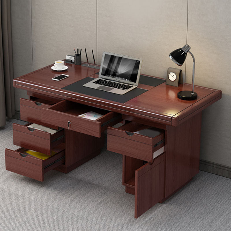 Rectangular Shaped Office Writing Desk Wood in Brown for Office