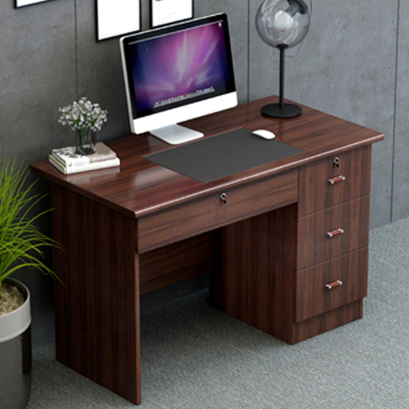 Rectangular Shaped Office Writing Desk Wood in Brown for Office
