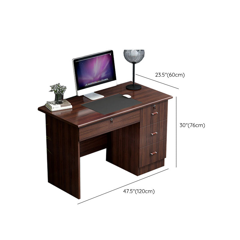 Rectangular Shaped Office Writing Desk Wood in Brown for Office