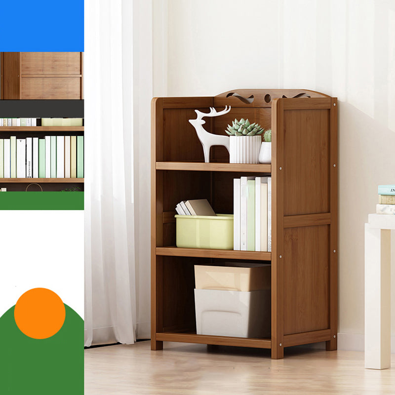 Vertical Contemporary Bamboo Bookcase Open Back Bookshelf for Office