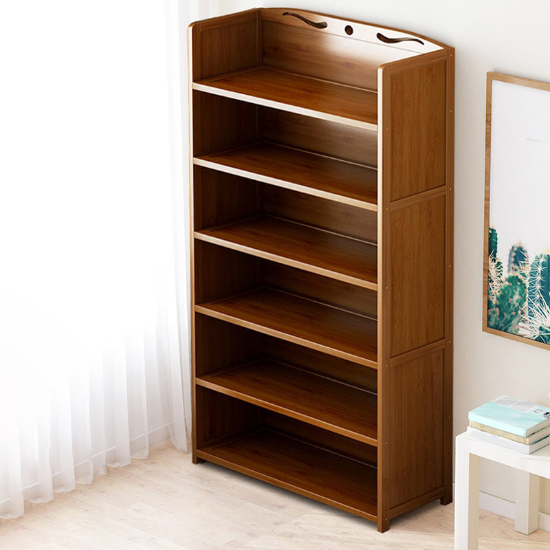 Vertical Contemporary Bamboo Bookcase Open Back Bookshelf for Office