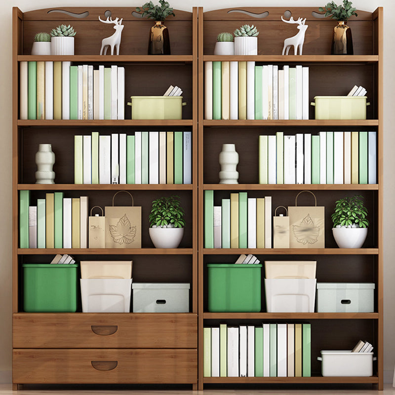 Vertical Contemporary Bamboo Bookcase Open Back Bookshelf for Office