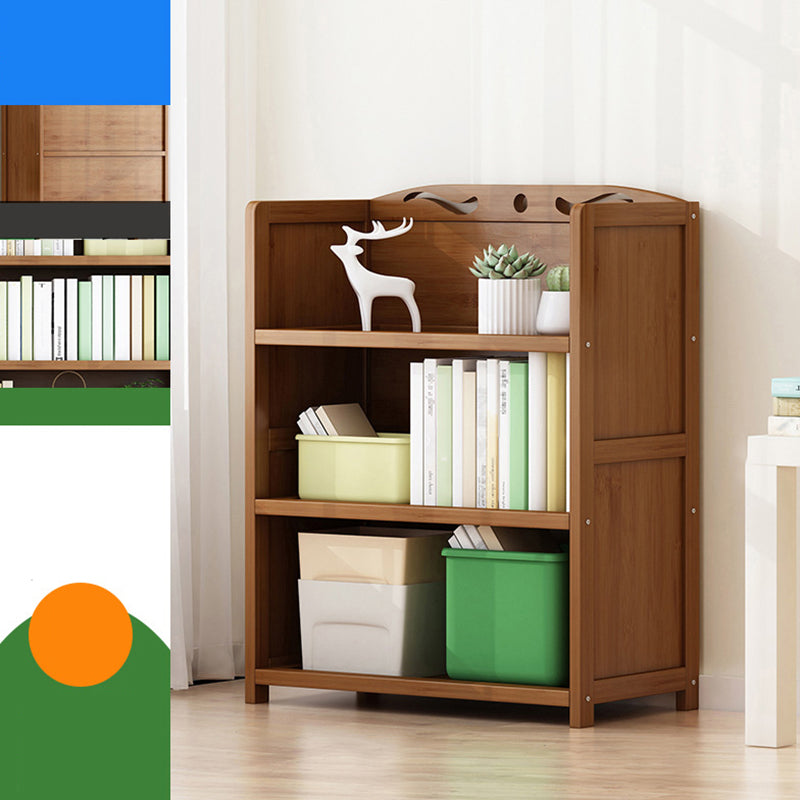 Vertical Contemporary Bamboo Bookcase Open Back Bookshelf for Office