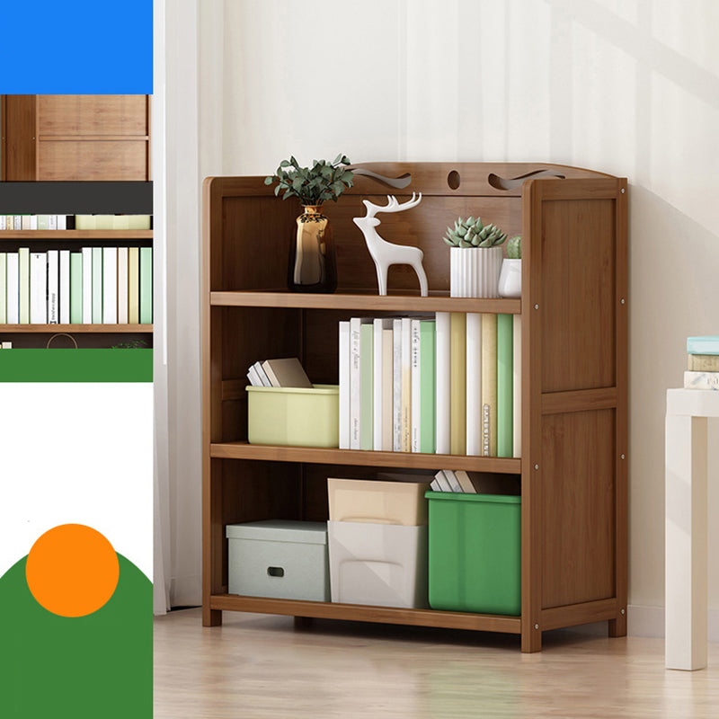 Vertical Contemporary Bamboo Bookcase Open Back Bookshelf for Office