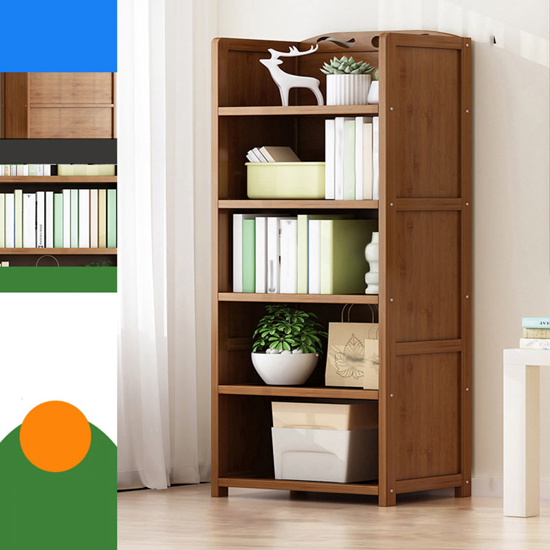 Vertical Contemporary Bamboo Bookcase Open Back Bookshelf for Office