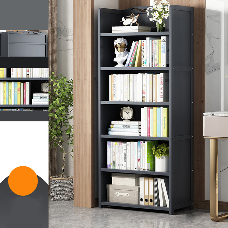 Vertical Contemporary Bamboo Bookcase Open Back Bookshelf for Office