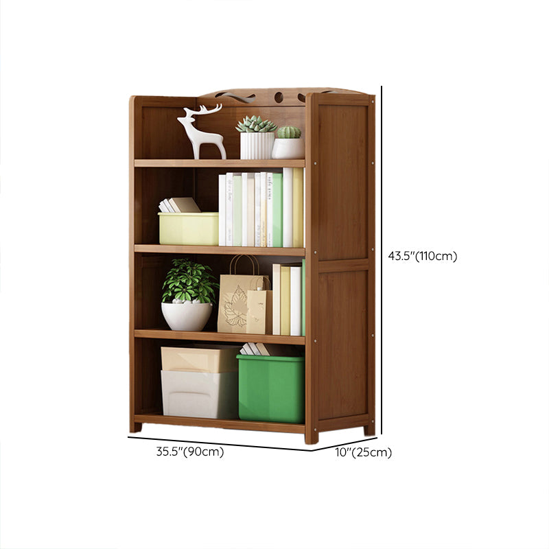 Vertical Contemporary Bamboo Bookcase Open Back Bookshelf for Office