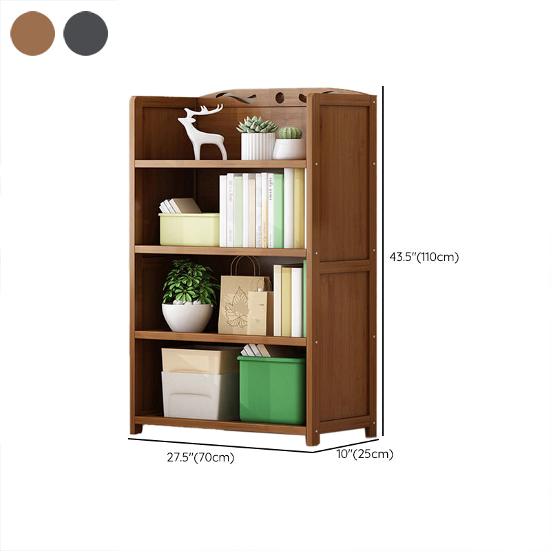 Vertical Contemporary Bamboo Bookcase Open Back Bookshelf for Office