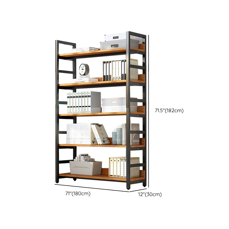 Modern Style Open Back Bookshelf Engineered Wood Bookcase for Office