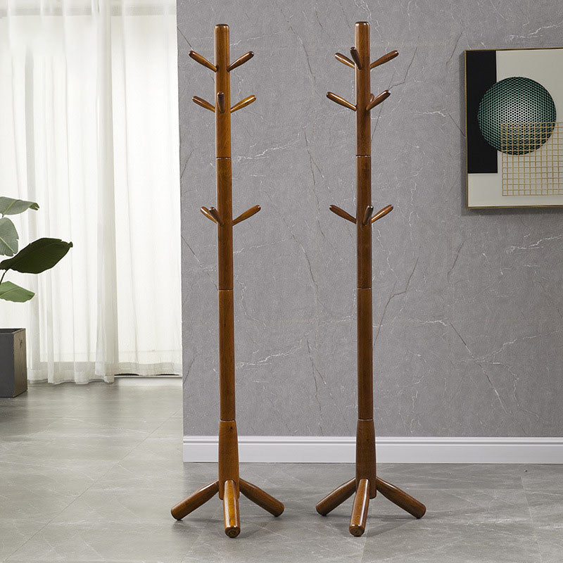 Contemporary Coat Rack Solid Wood Clothes Hanger for Living Room