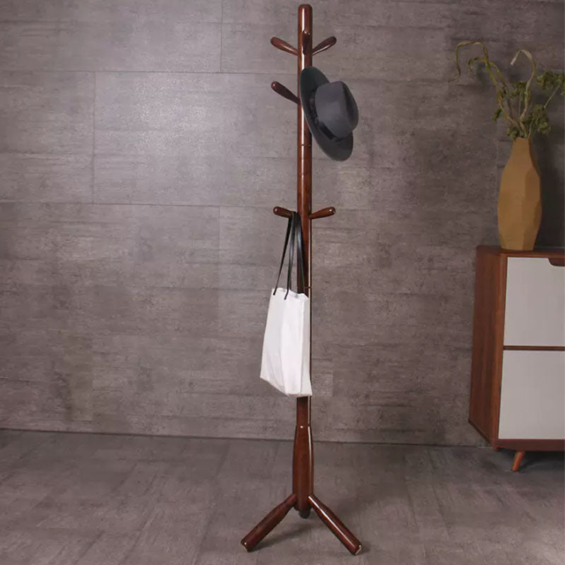 Contemporary Coat Rack Solid Wood Clothes Hanger for Living Room