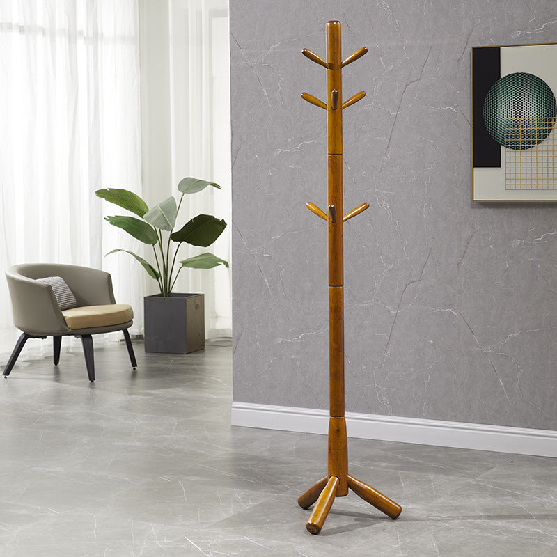 Contemporary Coat Rack Solid Wood Clothes Hanger for Living Room