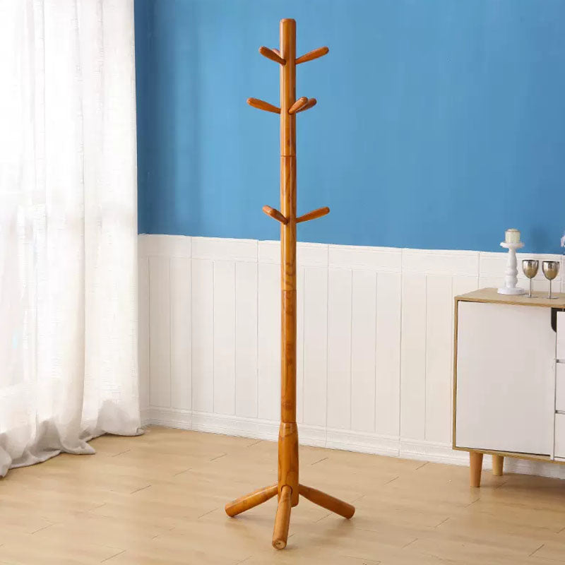 Contemporary Coat Rack Solid Wood Clothes Hanger for Living Room