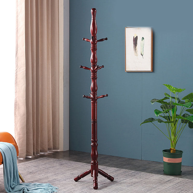 Contemporary Coat Rack Solid Wood Clothes Hanger for Living Room