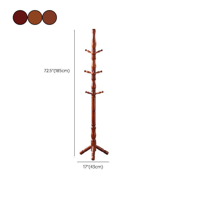 Contemporary Coat Rack Solid Wood Clothes Hanger for Living Room