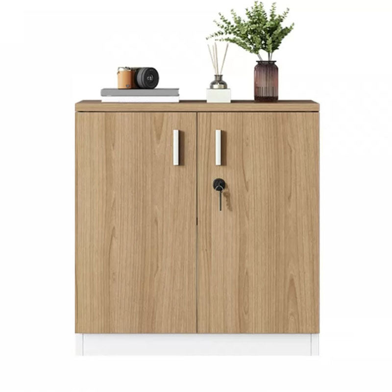 Modern Brown Engineered Wood File Cabinet with Lock Storage for Home Office