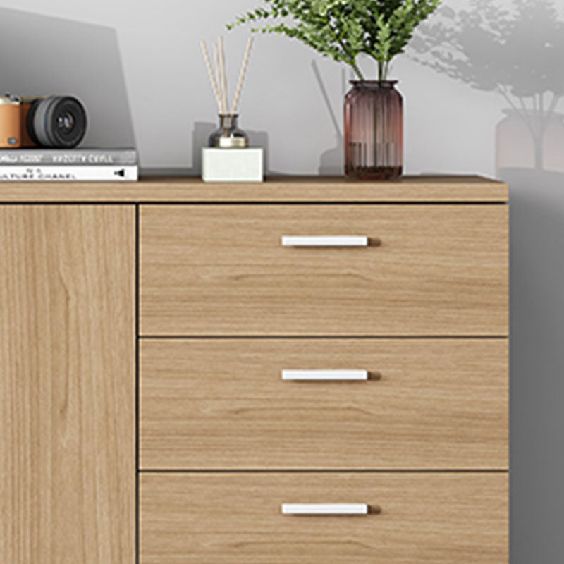 Modern Brown Engineered Wood File Cabinet with Lock Storage for Home Office