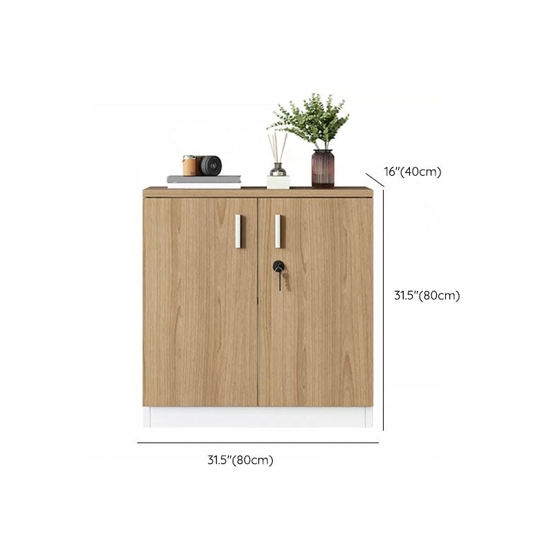 Modern Brown Engineered Wood File Cabinet with Lock Storage for Home Office