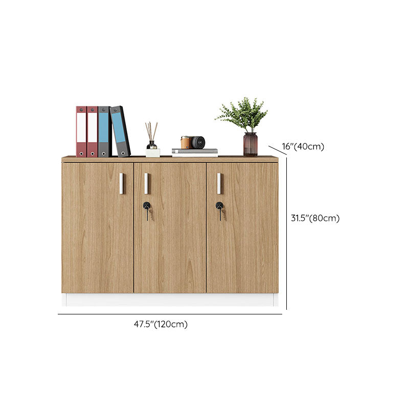 Modern Brown Engineered Wood File Cabinet with Lock Storage for Home Office