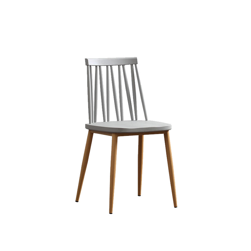 Nordic Metal Dining Chairs Slat Back Armless Chairs for Dining Room