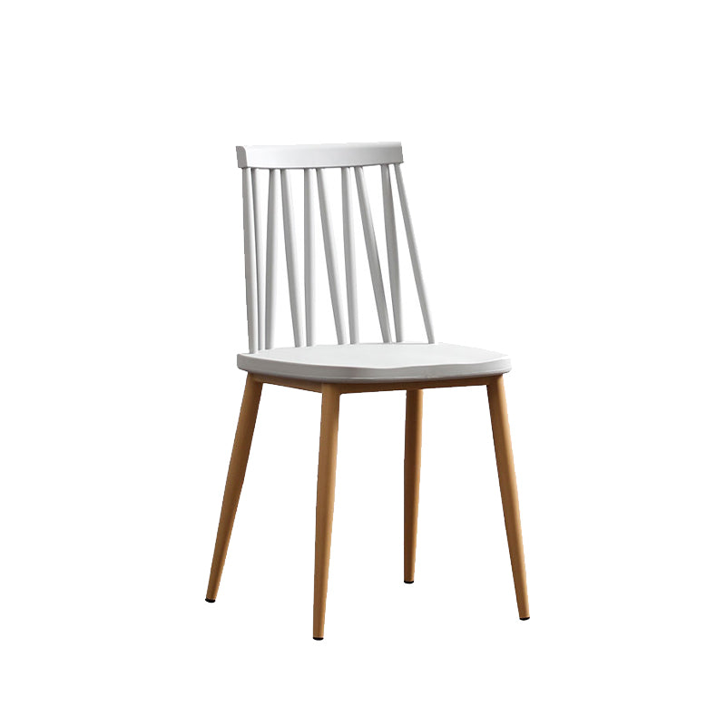 Nordic Metal Dining Chairs Slat Back Armless Chairs for Dining Room