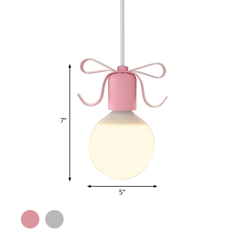 Weißes Glasmodo Hanging Light Kit Macaron 1-Kopf-Grau/Rosa-Finish-Decke Anhängerlampe mit Bogen-Deko