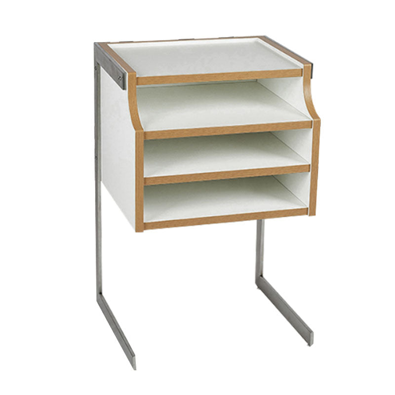 Contemporary Wooden Bedside Cabinet with 4 Shelves for Bedroom