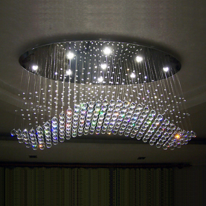 LED Crystal Orb plafondlamp modern chroom Cascade slaapkamer inbouwlamp