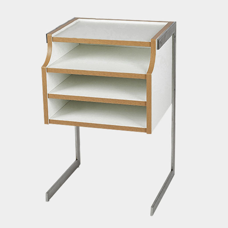 Contemporary Wooden Bedside Cabinet with 4 Shelves for Bedroom