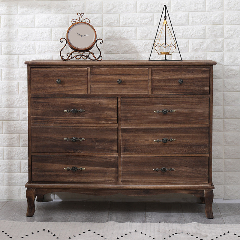 Nautical Storage Chest Bedroom Solid Wood Chest with Drawers