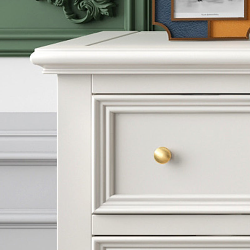 Glam White Closed Back Storage Chest with Soft-Close Drawers for Home