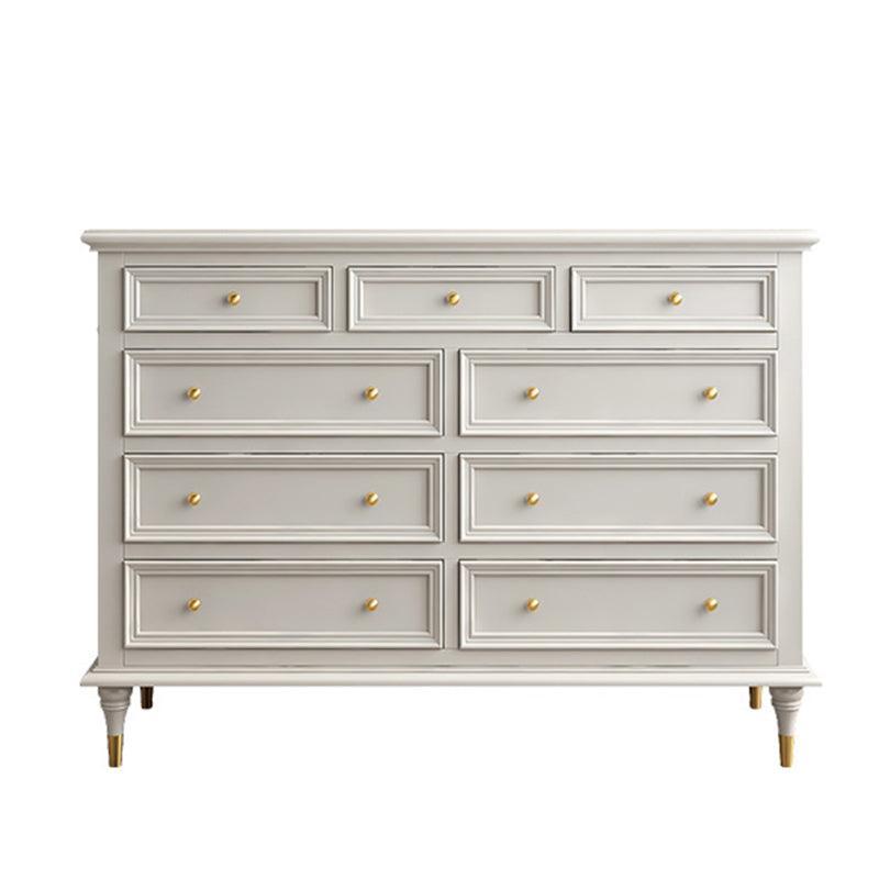 Glam White Closed Back Storage Chest with Soft-Close Drawers for Home