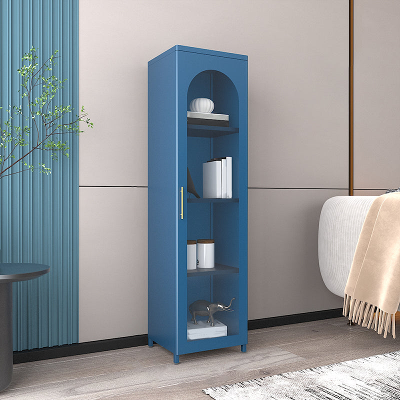 Modern Closed Back Bookshelf Standard Metal Bookcase with Shelves