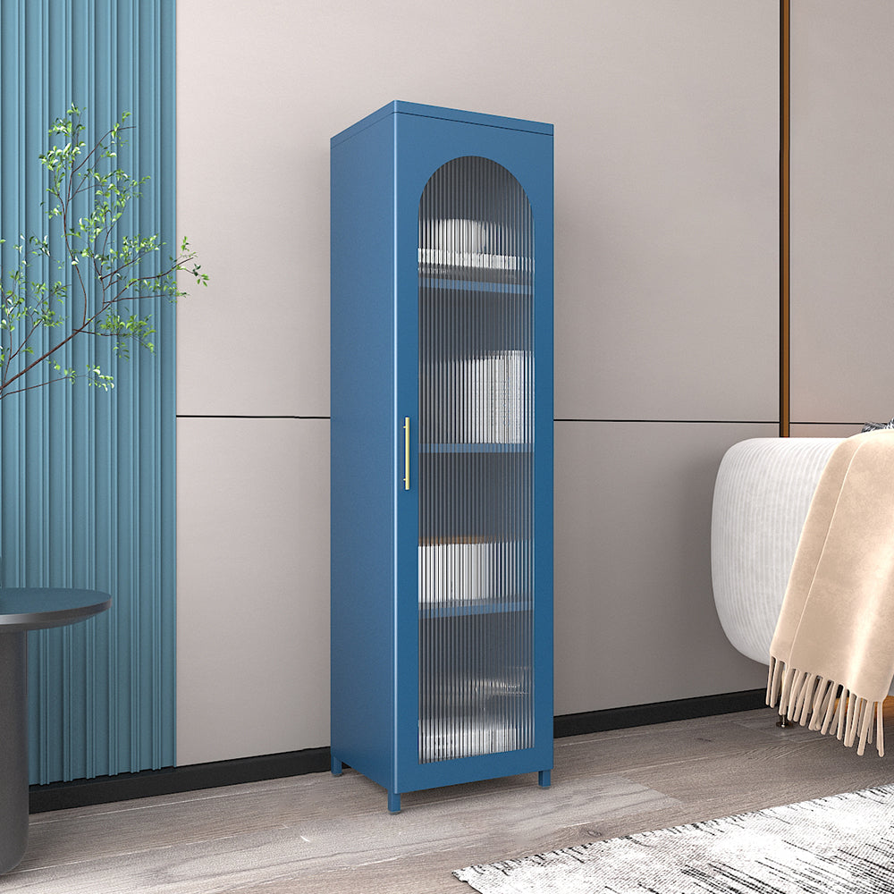 Modern Closed Back Bookshelf Standard Metal Bookcase with Shelves