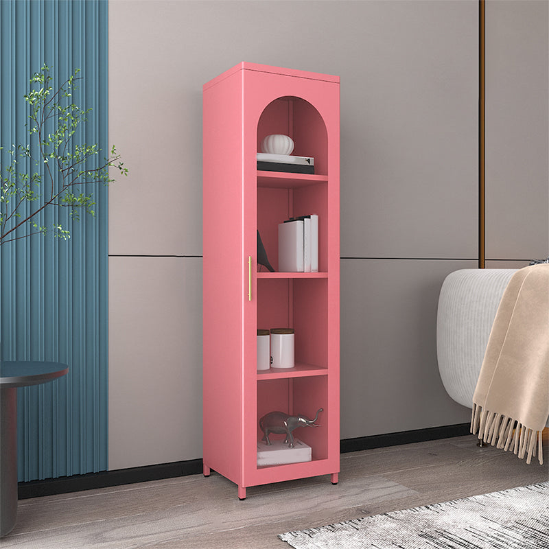 Modern Closed Back Bookshelf Standard Metal Bookcase with Shelves