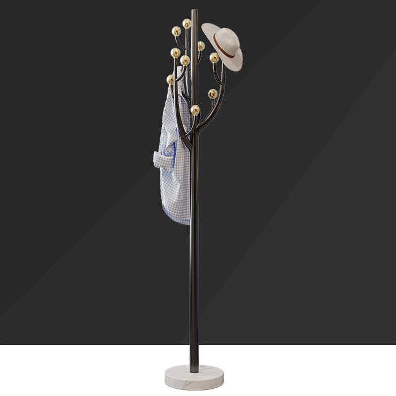 Modern Stainless Steel Hall Stand Marble Base Entry Hall Tree