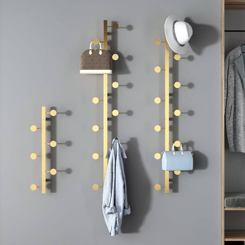 Modern Steel Wall Mounted Coat Rack 27.56" L 6 Hooks Coat Hanger