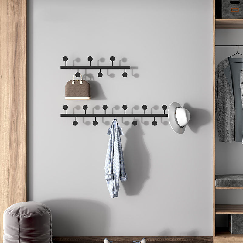 Modern Steel Wall Mounted Coat Rack 27.56" L 6 Hooks Coat Hanger