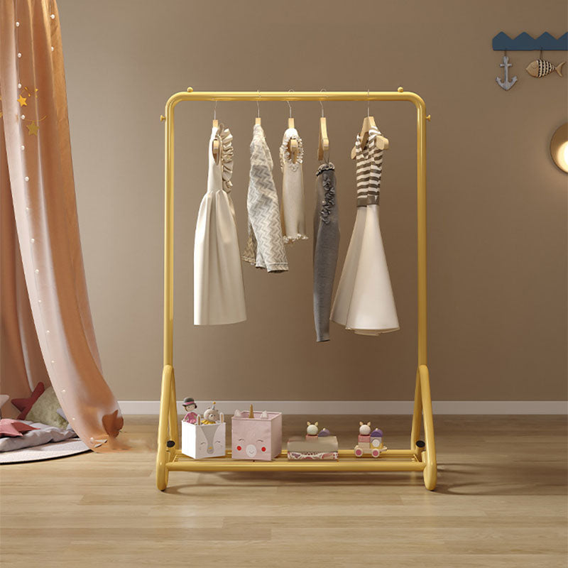 Modern Goldern Coat Hanger Free Standing Coat Rack with Storage Shelving